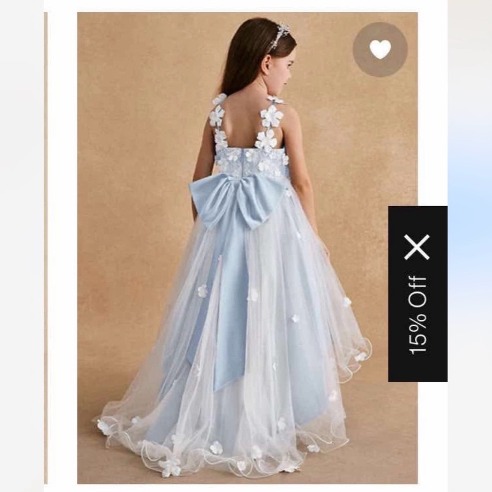 Azazie Celia Mist A-Line Lace Tulle Formal Dress Size 3 - Picture 3 of 9